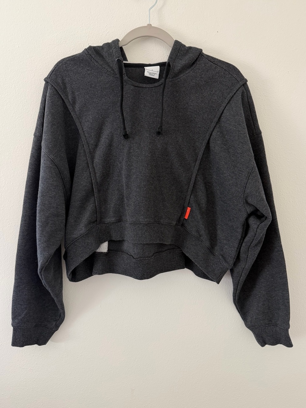Nike Dri-Fit Ribbed Cotton Fleece Streetwear Cropped Training Hoodie size large